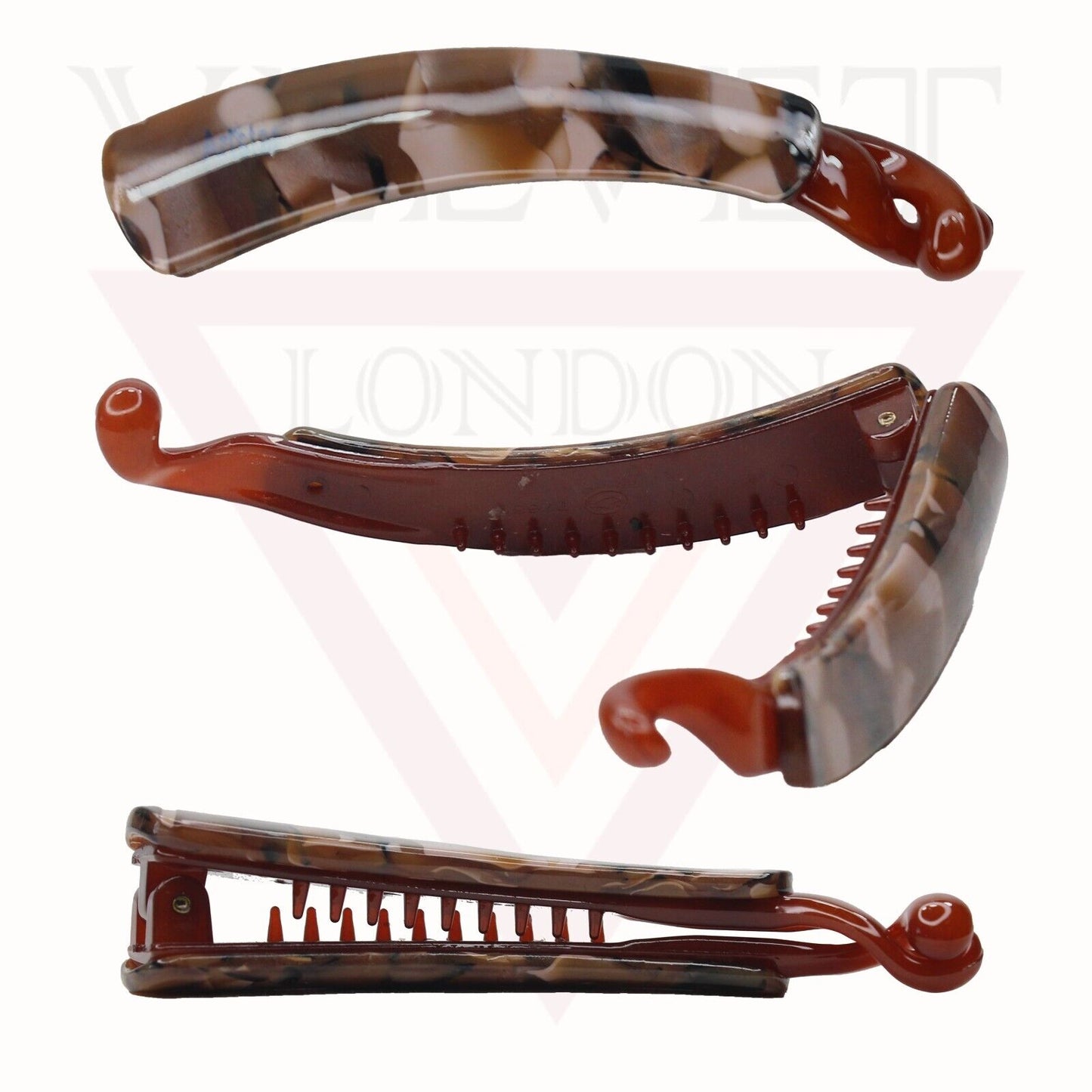 Banana Hair Clip Marbal Print Clamp Non-Slip Ponytail Holder Grip Pin Clutcher 