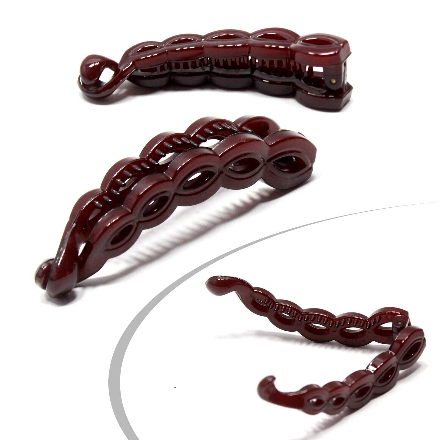 Twist Banana Hair Clip Glossy Claw Non-slip Fishtail Ponytail Holder French Clip