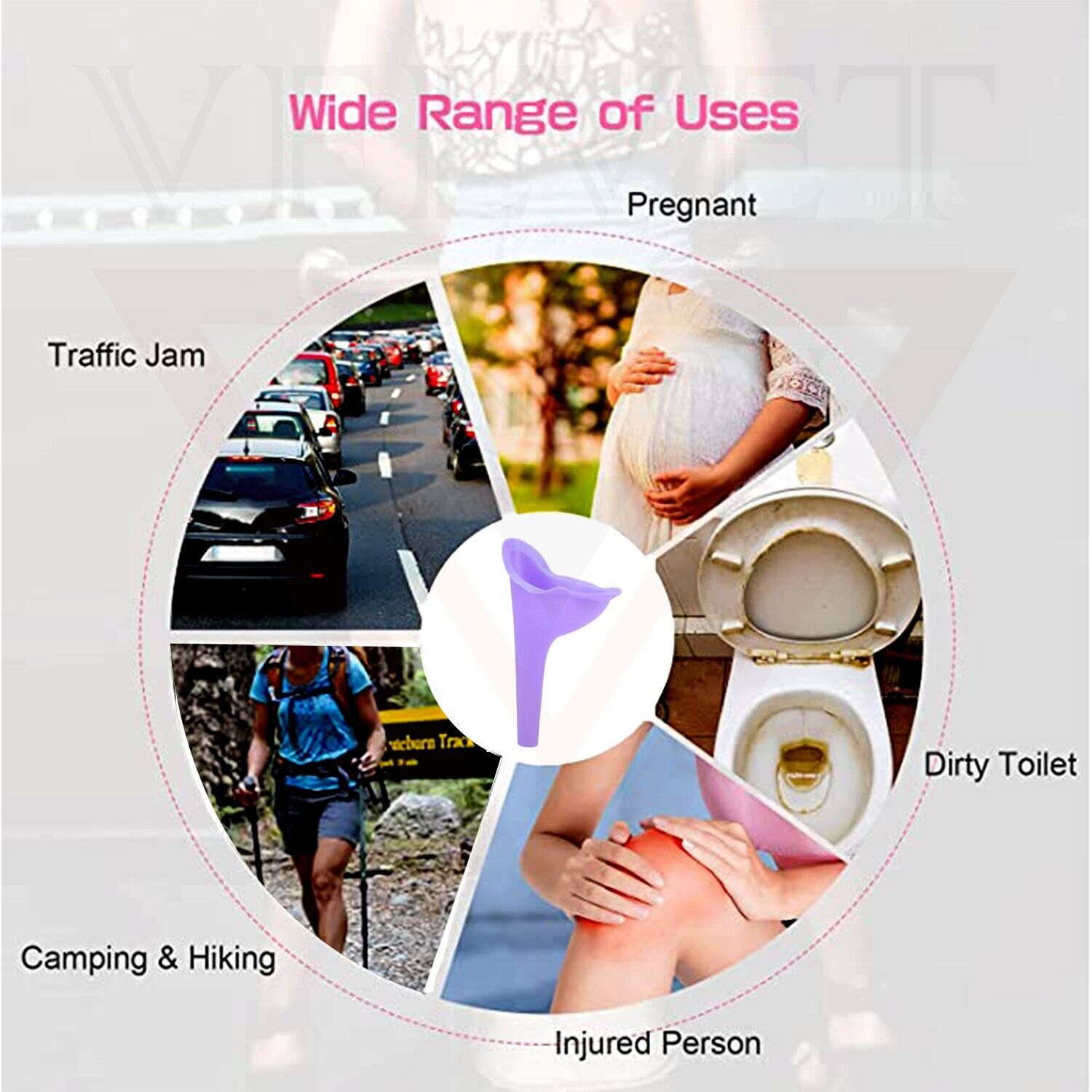 Portable Female Urination Device Reusable Silicone Urinal Funnel For Women New
