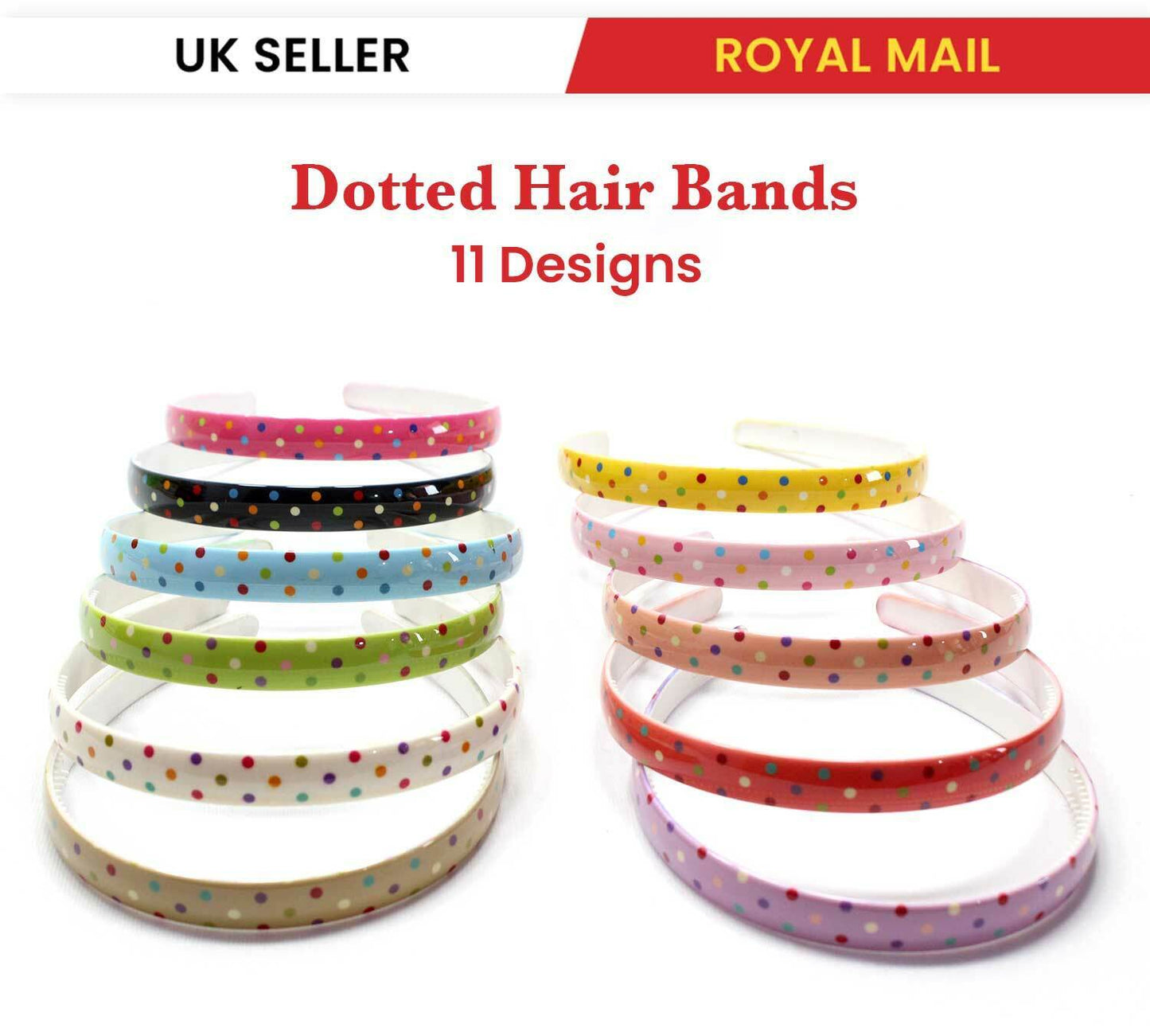 Doted Print Hair Bands Headband With Teeth Hair Hoop Non-slip Gripper Headwears