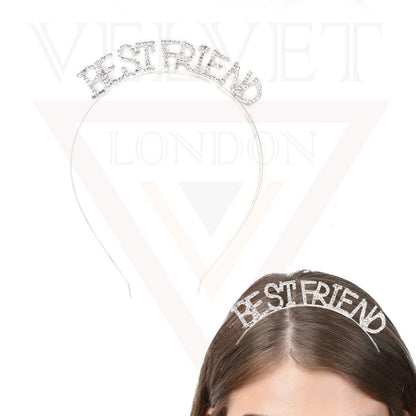 Headband Best Friend Hair Hoop Hair Band Rhinestone Princess Crown Party UK