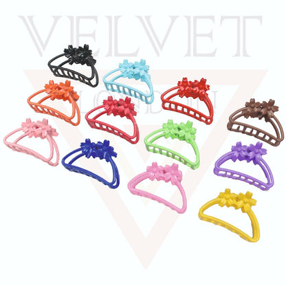 Matte Hair Claw Clip Metal Flower Clutcher Non-slip Frosted Barrette Jaw Clamp