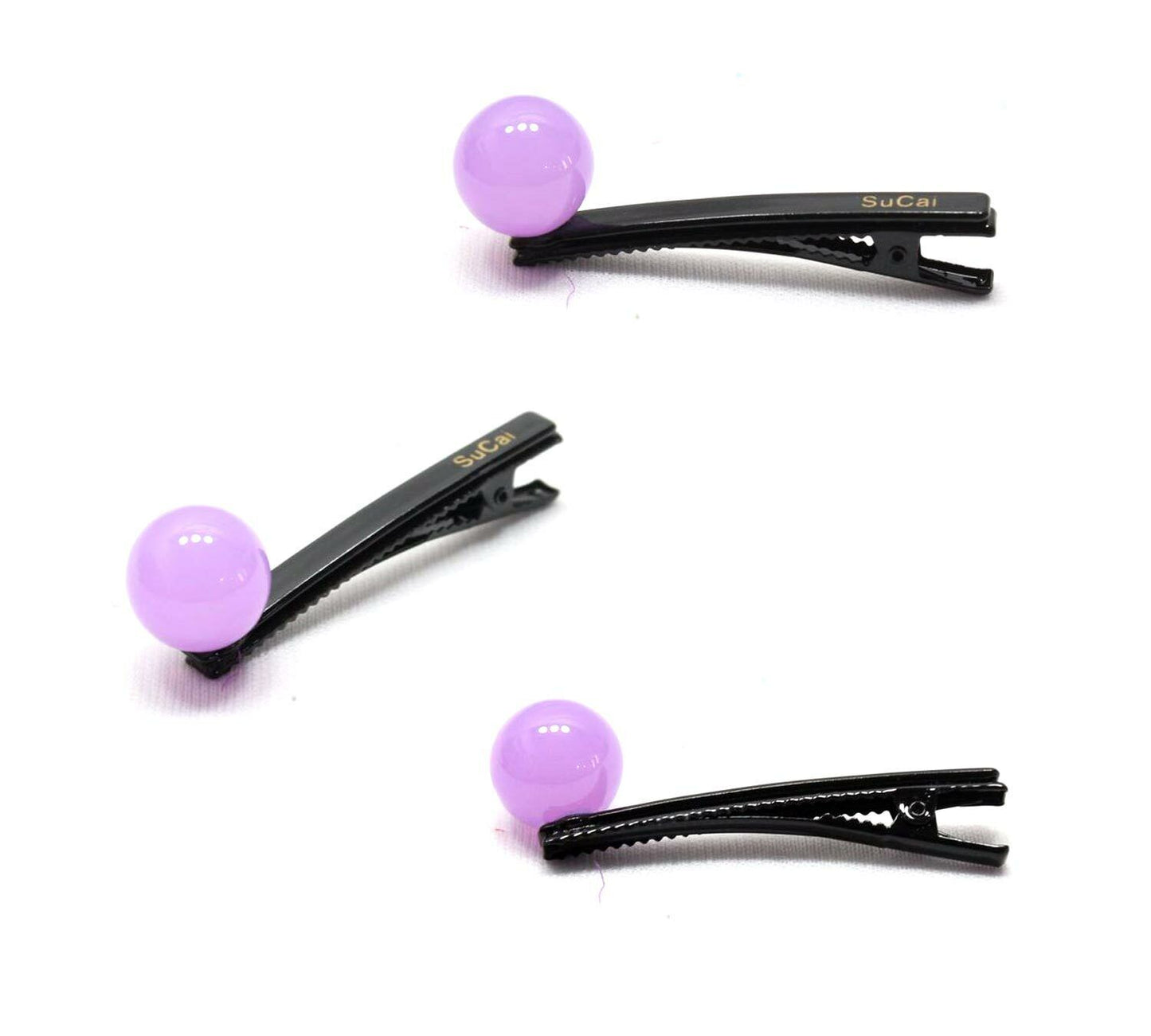 Crocodile Hair Clips With Colorful Marble Ball Brooch for Party Travel Festival
