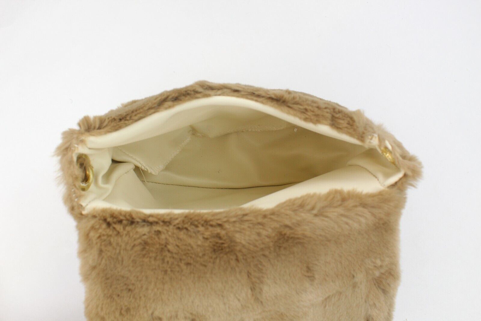 Clutch Purse Handbag Soft Faux Fur Crossbody Long Golden Chain Shoulder Bag