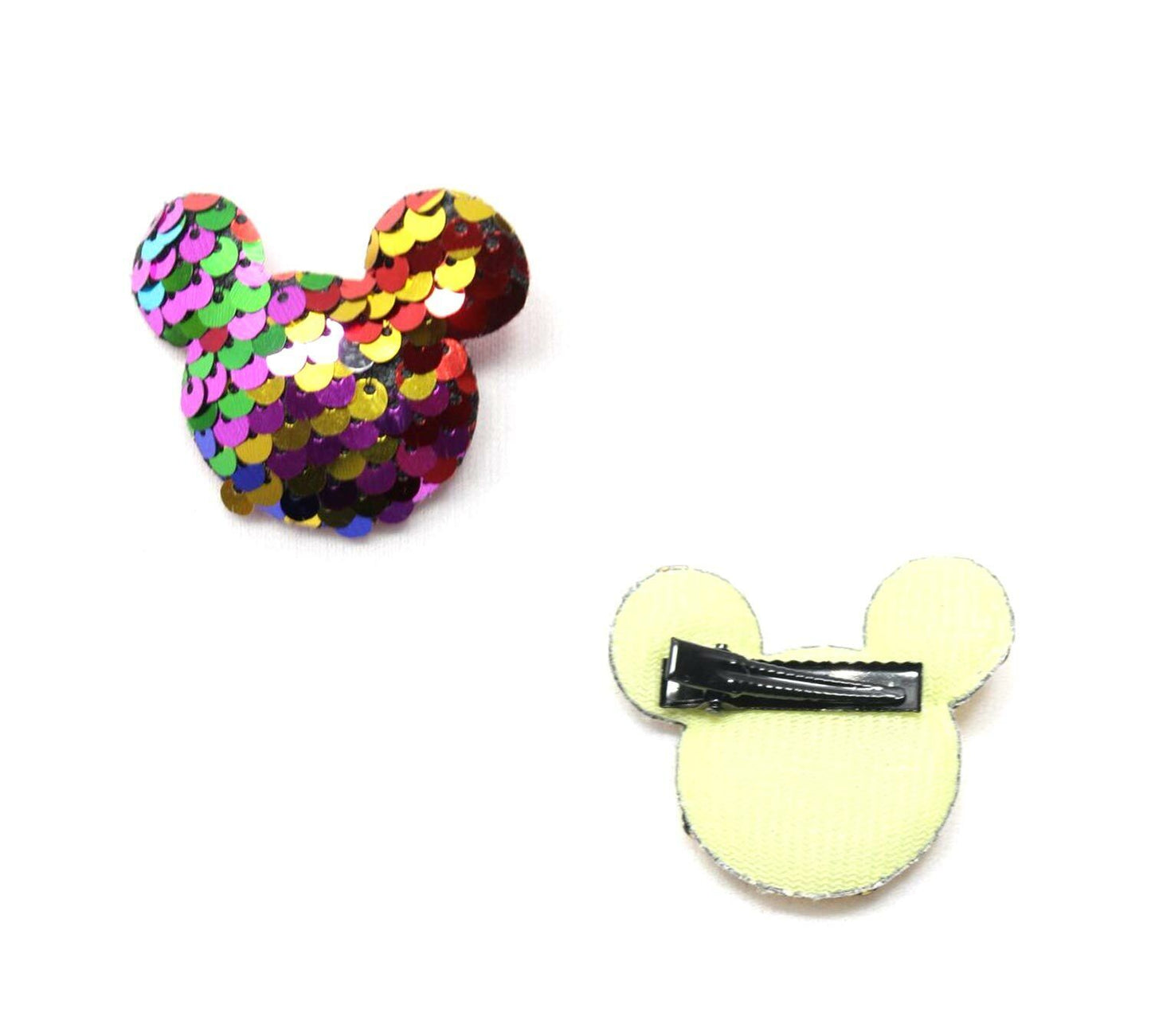 Micky Shaped Cute Hair Clips Metal Babies Snap Barrettes Sparkly Hairpin Sliders