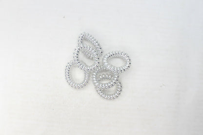 6x Clear Spiral Hair Ties Hair Telephone Coil Bands Ponytail Holder Bobbles Band