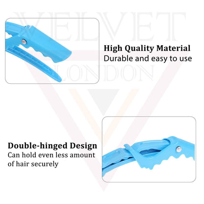 6Pcs Sky Blue Alligator Clips for Hair, Crocodile Salon Sectioning Clamps Clip