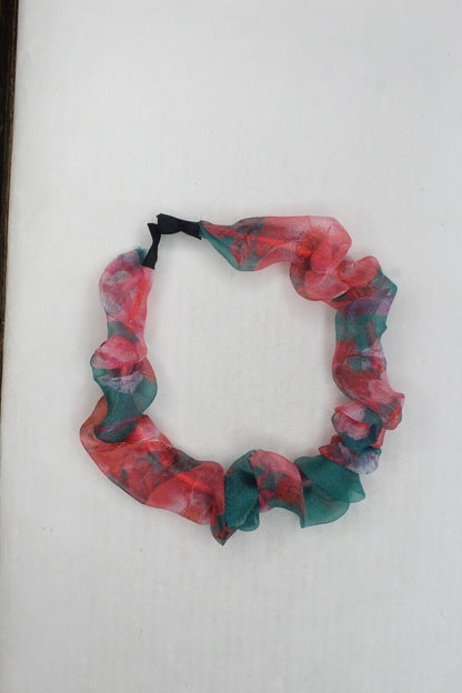 Flower print headband Satin Fabric Hair Band Non-Slip Hair Hoop Hair Styling