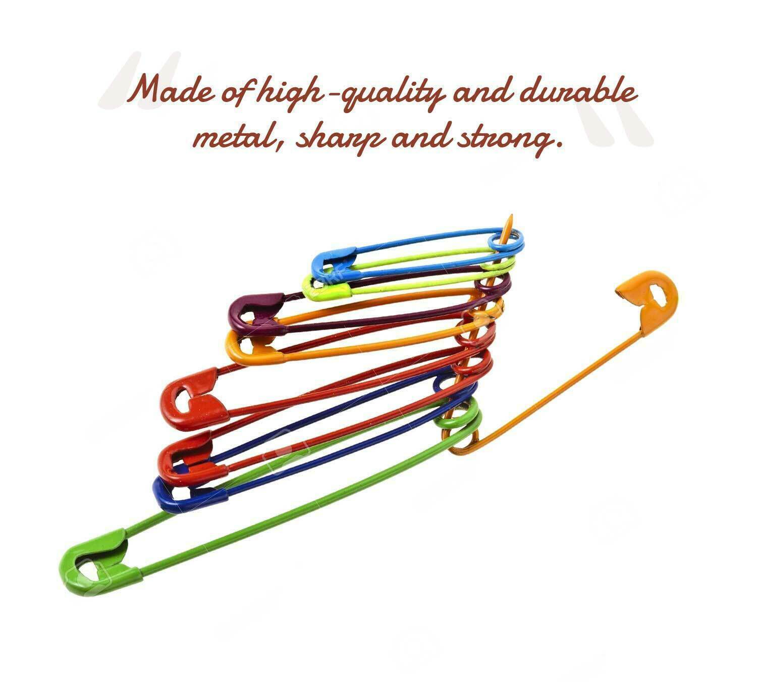 100x Multicolour Safety Pins Craft Sewing Nickel Metal Plated Safety Pin 5.5 CM