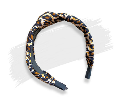 Girls Leopard Print Chiffon Wide Kids Hair Bands Knotted Headband Lady Hair Hoop