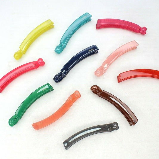 Banana Hair Clips Slim Square Light Colour Fish Clamp Ponytail Holder Comb Grip 