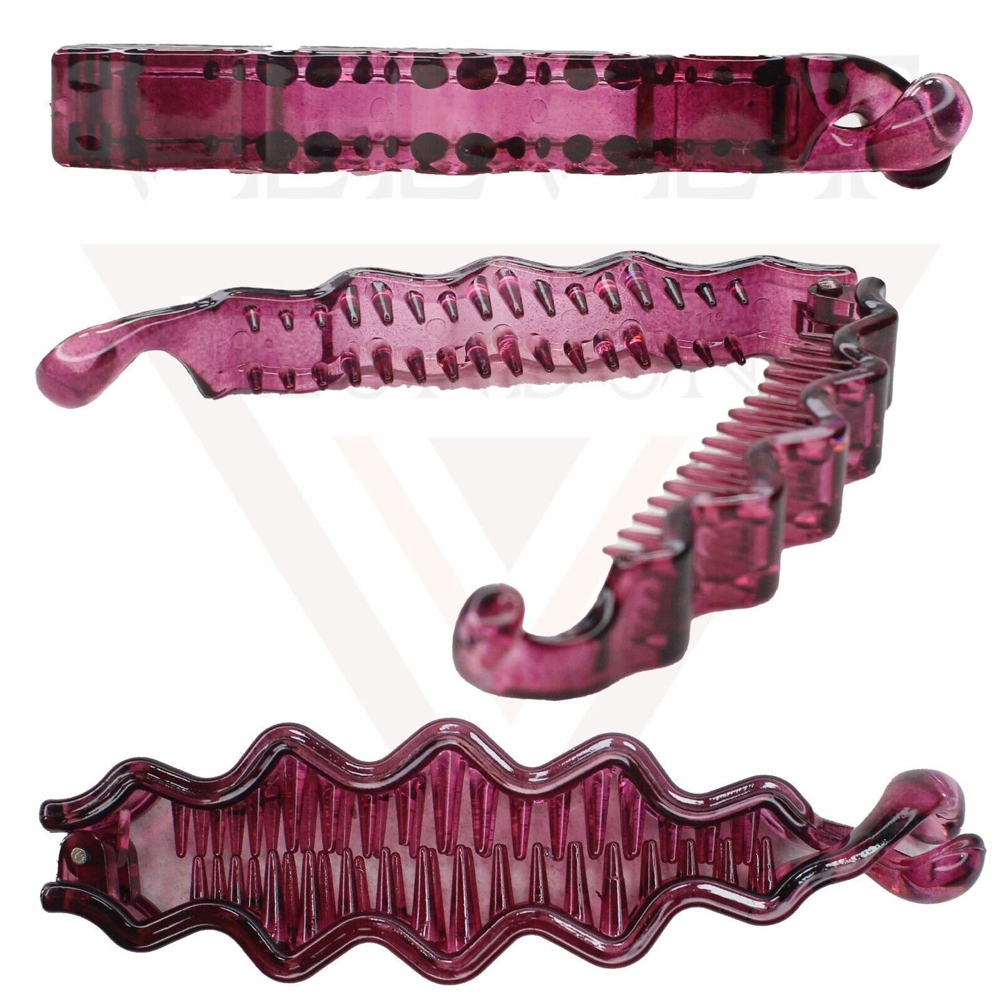 Banana Clip Clear Wave Non-Slip Hair Clips Grips Clamp Hair Pins Ponytail Holder