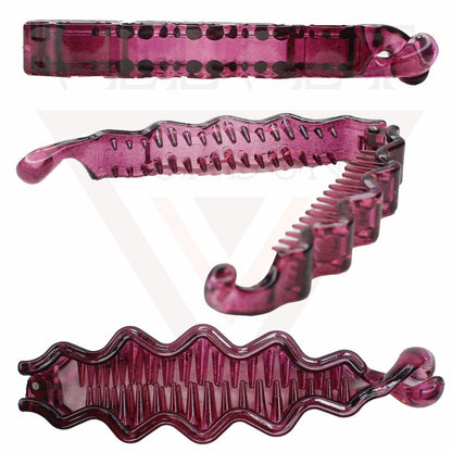 Banana Clip Clear Wave Non-Slip Hair Clips Grips Clamp Hair Pins Ponytail Holder