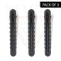 3pcs Black Hair Clips Metal Hairdressing Salon Duck Teeth Clips Crocodile Slide