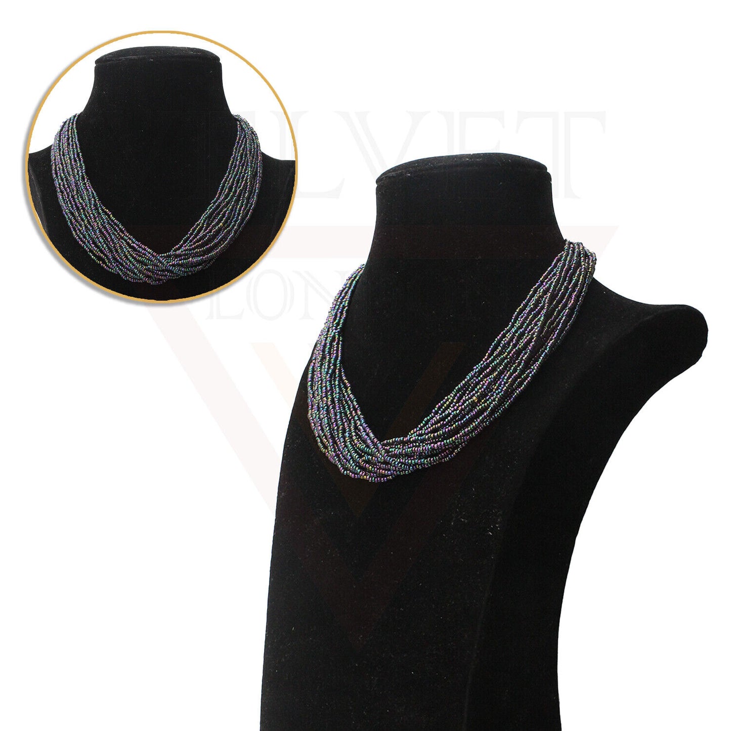 Boho Beaded Necklaces Layered Rainbow Beach Necklace Colorful Bead Necklace New