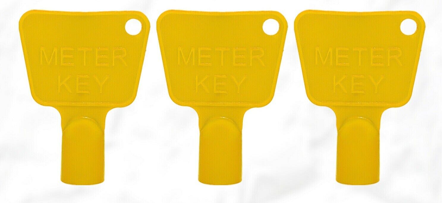 Meter Box Key Yellow Triangular Utility Plastic Meter Keys Cupboard Cabinet