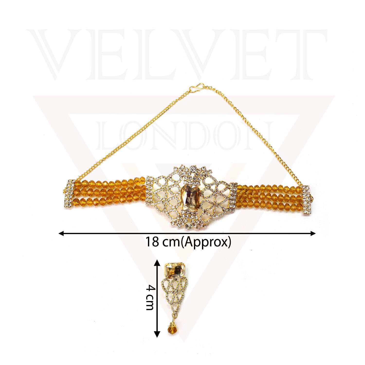 Necklace Earrings Set Crystal Pearl Choker Traditional Beads Girls Jewellery Set