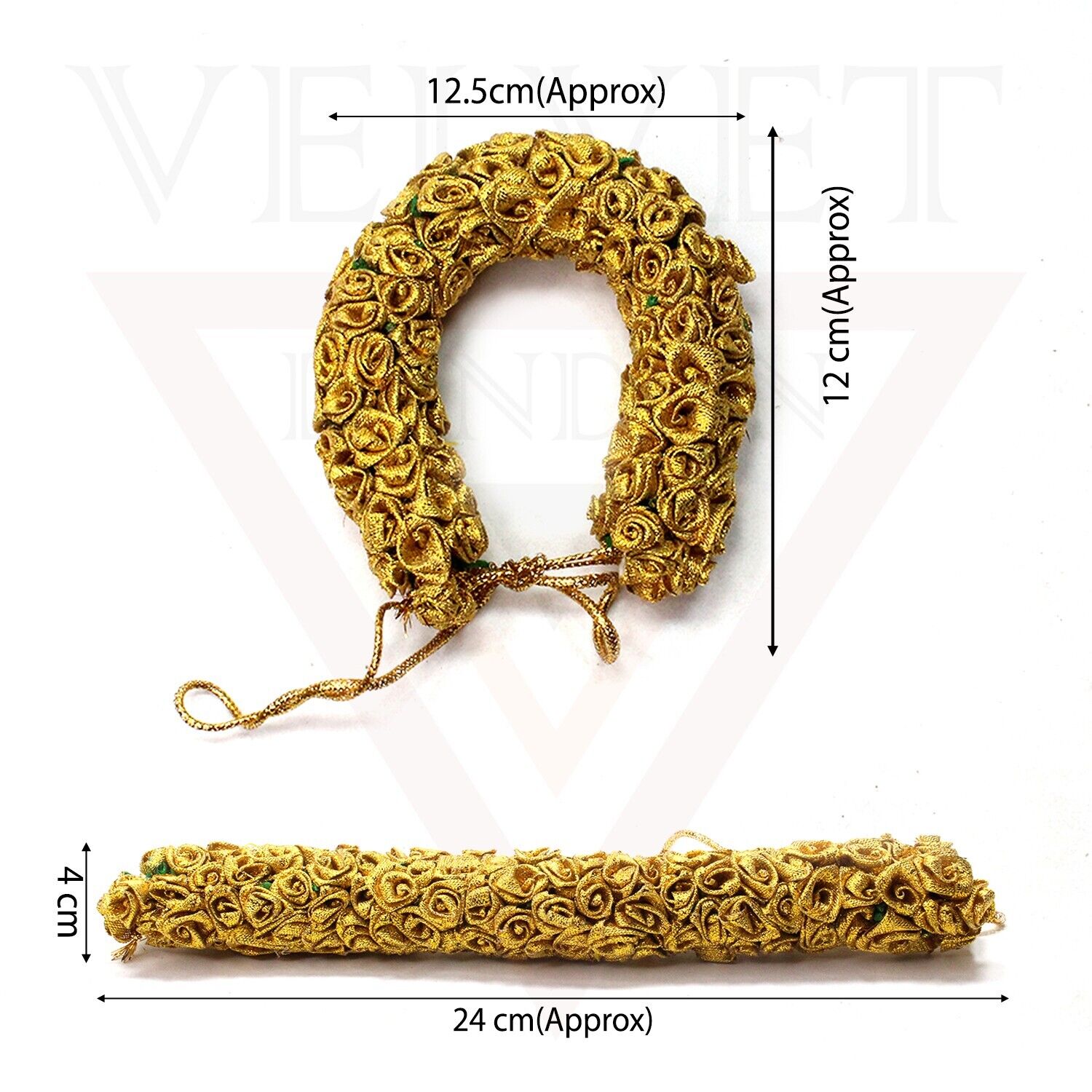Golden Artificial Floral Hair Gajra Hair Bun Maker Juda Hair Styling Bun Wrap
