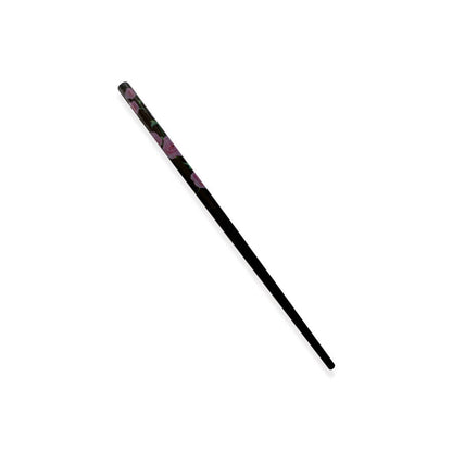 2x Wooden Unique Girls Bun Holder Japanese Style Floral Hair Wood Chopsticks