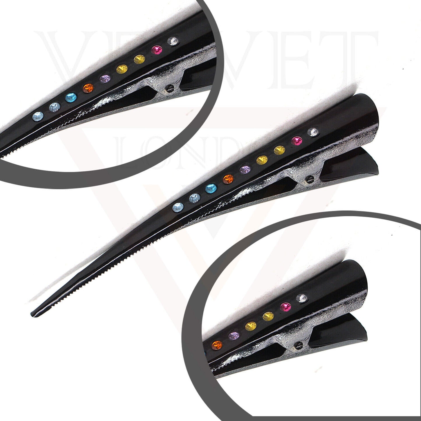 Hair Clip Duckbill Rhinestone Metal Non-slip Teeth Crocodile Hair Clip Barrettes
