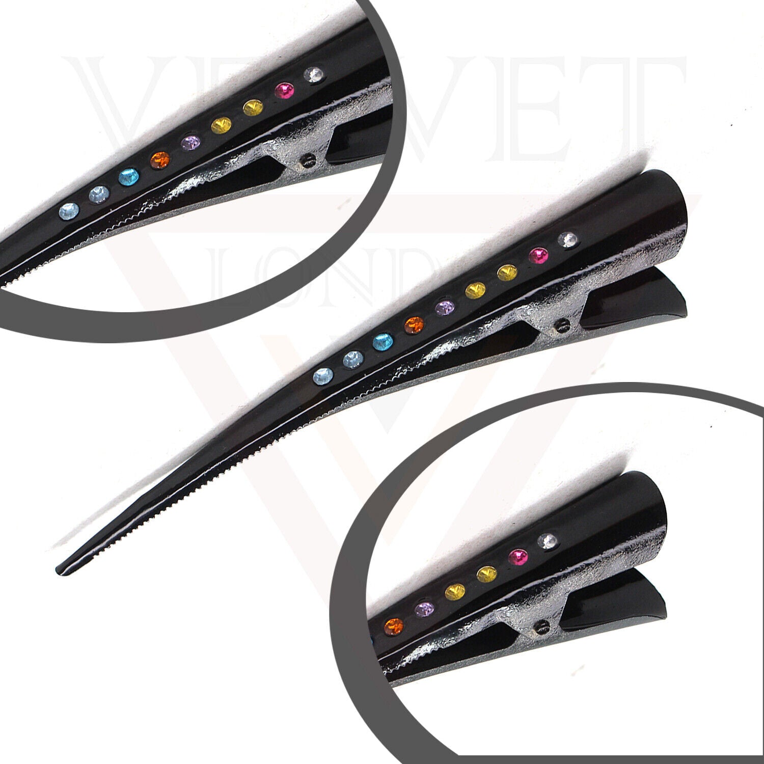 Hair Clip Duckbill Rhinestone Metal Non-slip Teeth Crocodile Hair Clip Barrettes