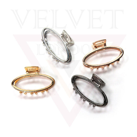 4x Metal Hair Claws Oval Shape Non-Slip Hair Clips Clutchers Barrette Accessorie