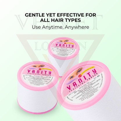 3x VANITY Antibacterial Eyebrow Threading Thread Facial Hair Removal Cotton