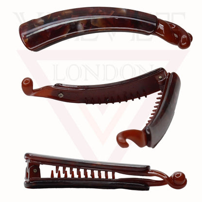Banana Hair Clip Marbal Print Clamp Non-Slip Ponytail Holder Grip Pin Clutcher 