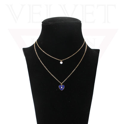 Trendy Golden Multi Layer Chain Necklace Oxidised Evil Eye Pendant Beachwear