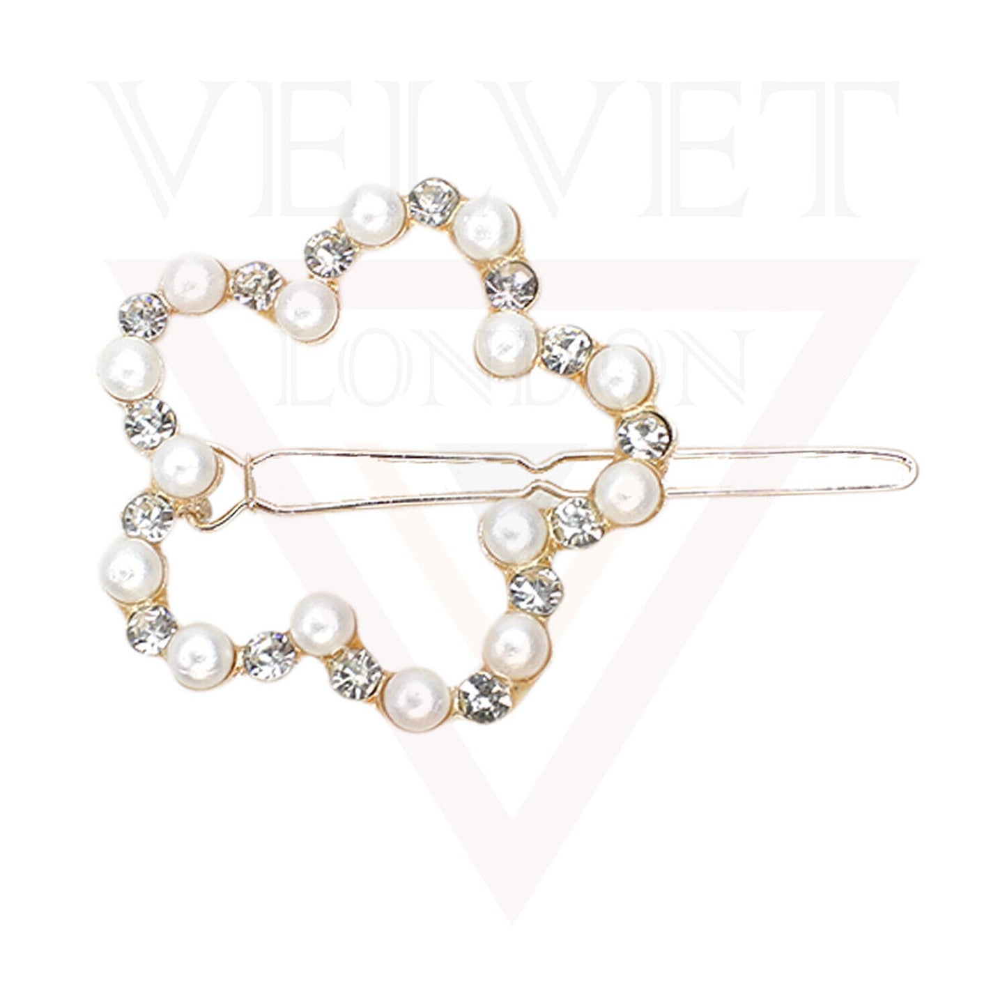 Hair Clips Bride Diamond Pearl Crystal Hair Pins Wedding Metal Slide Clips