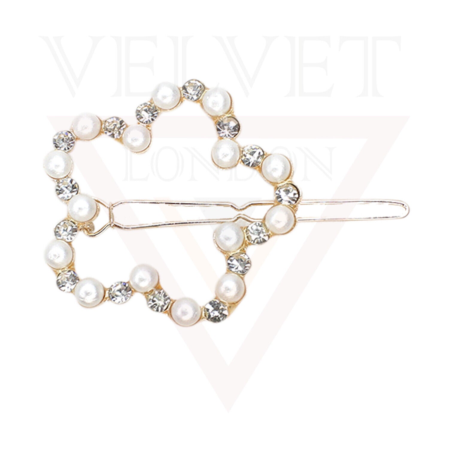 Hair Clips Bride Diamond Pearl Crystal Hair Pins Wedding Metal Slide Clips
