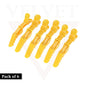 6x Crocodile Hair Clips Hair Clamp Salon Sectioning Clips Yellow Professional