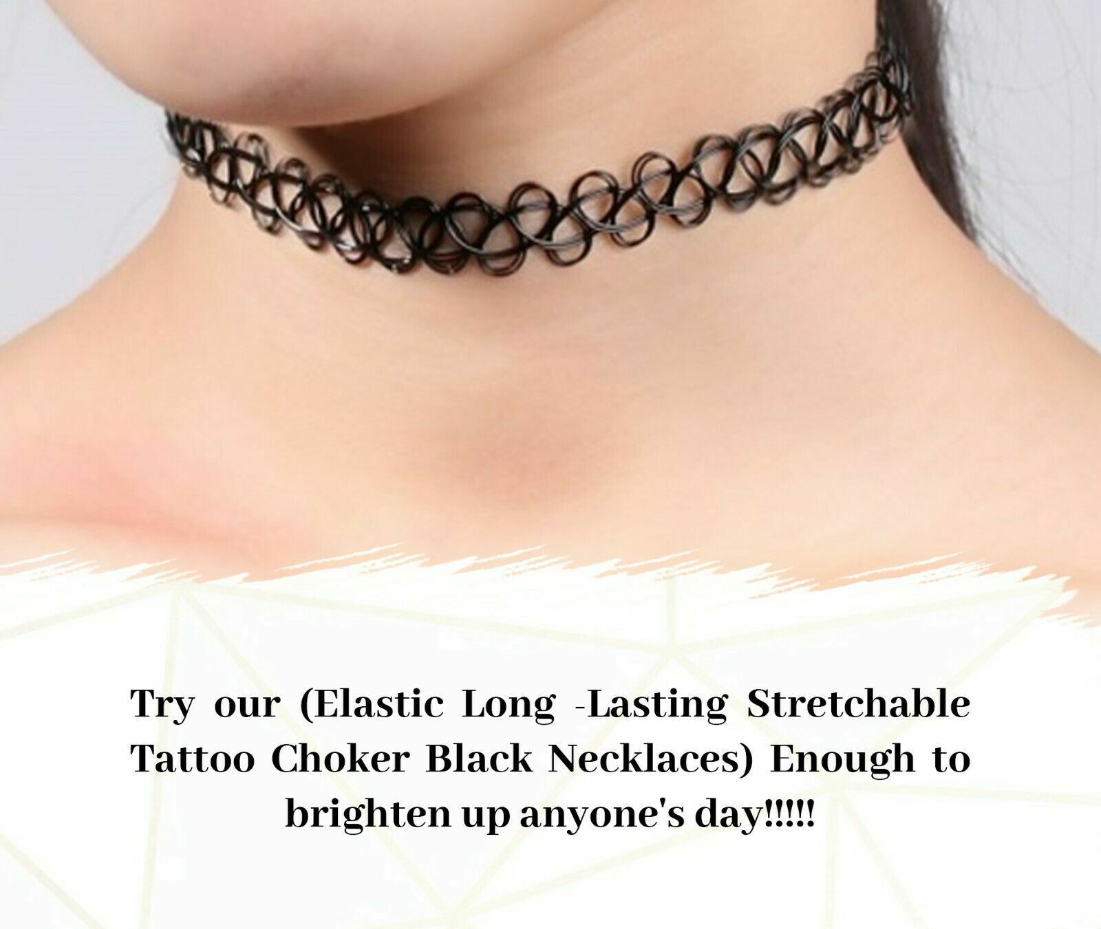  Black Retro Style Tattoo Necklace Stretch Elastic Choker Classic Lace Boho