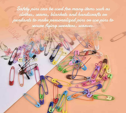 50pcs Assorted Frosted Metal Plated Safety Pins Craft Sewing Nickel Matte Pins 