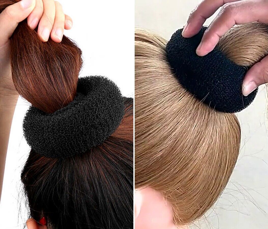 4pcs Black Hair Bun Donut Set 50Pcs U Pins Hair Bun Donut Maker Hair Styling