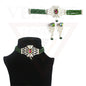 Necklace Earrings Set Crystal Pearl Choker Traditional Beads Girls Jewellery Set