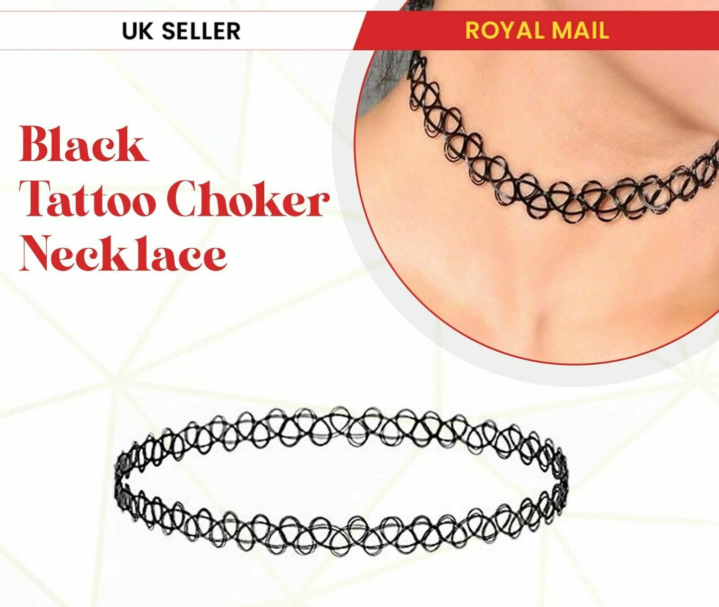 Black Retro Style Tattoo Necklace Stretch Elastic Choker Classic Lace Boho