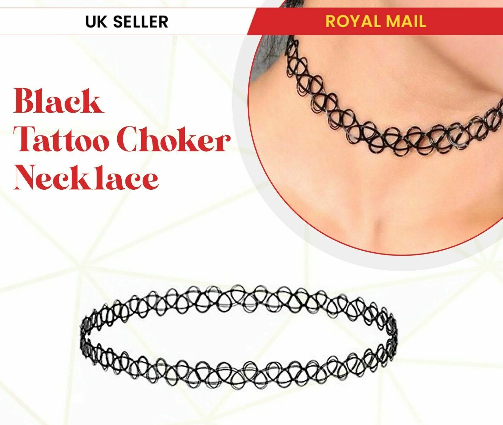  Black Retro Style Tattoo Necklace Stretch Elastic Choker Classic Lace Boho