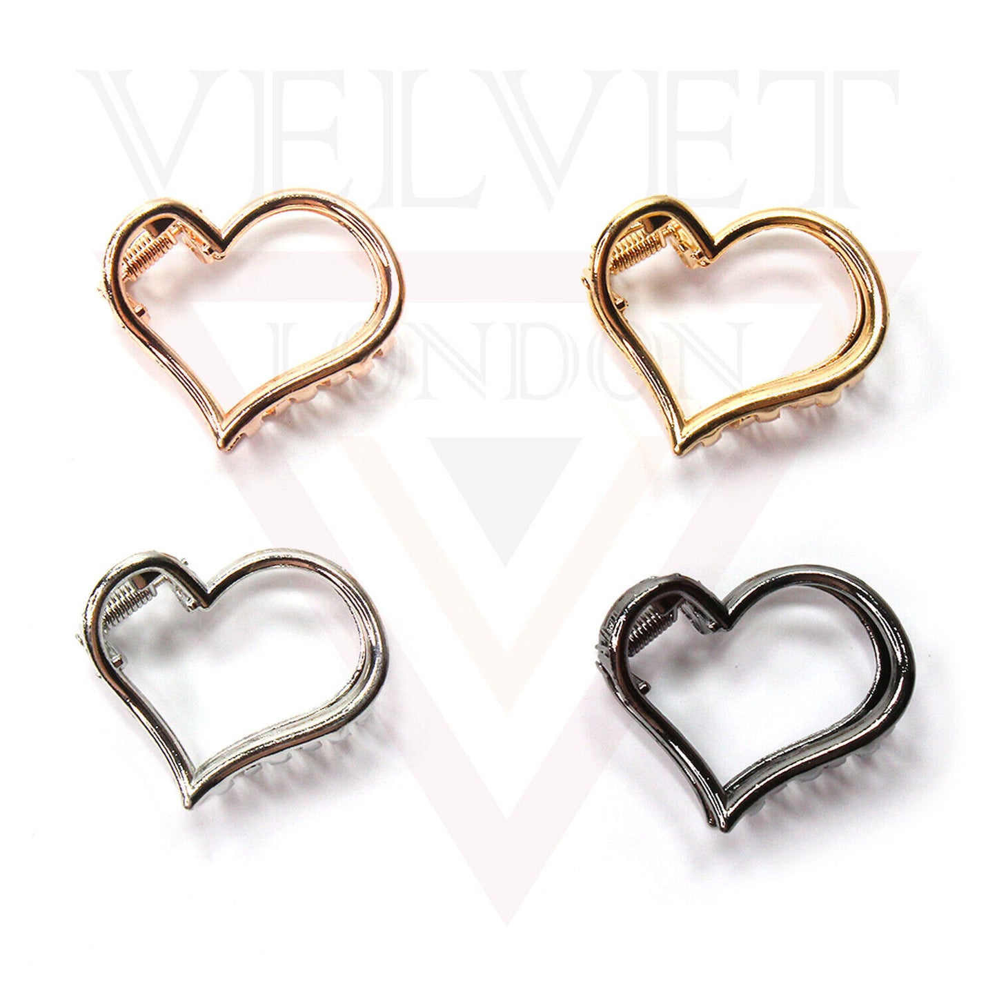 Heart Shape Hair Claws Metal Hair Jaw Clips Non-Slip Big Clutcher Barrattes Claw