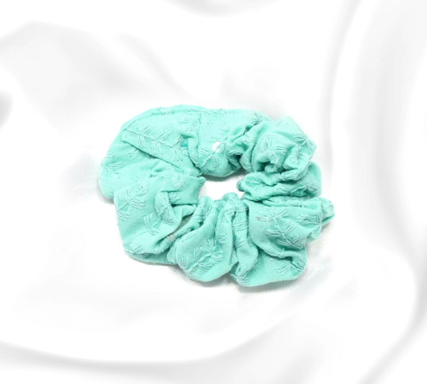 Embroidered Scrunchies Elastic Pony Tie Hair Beaded Bobble Bands Headwear