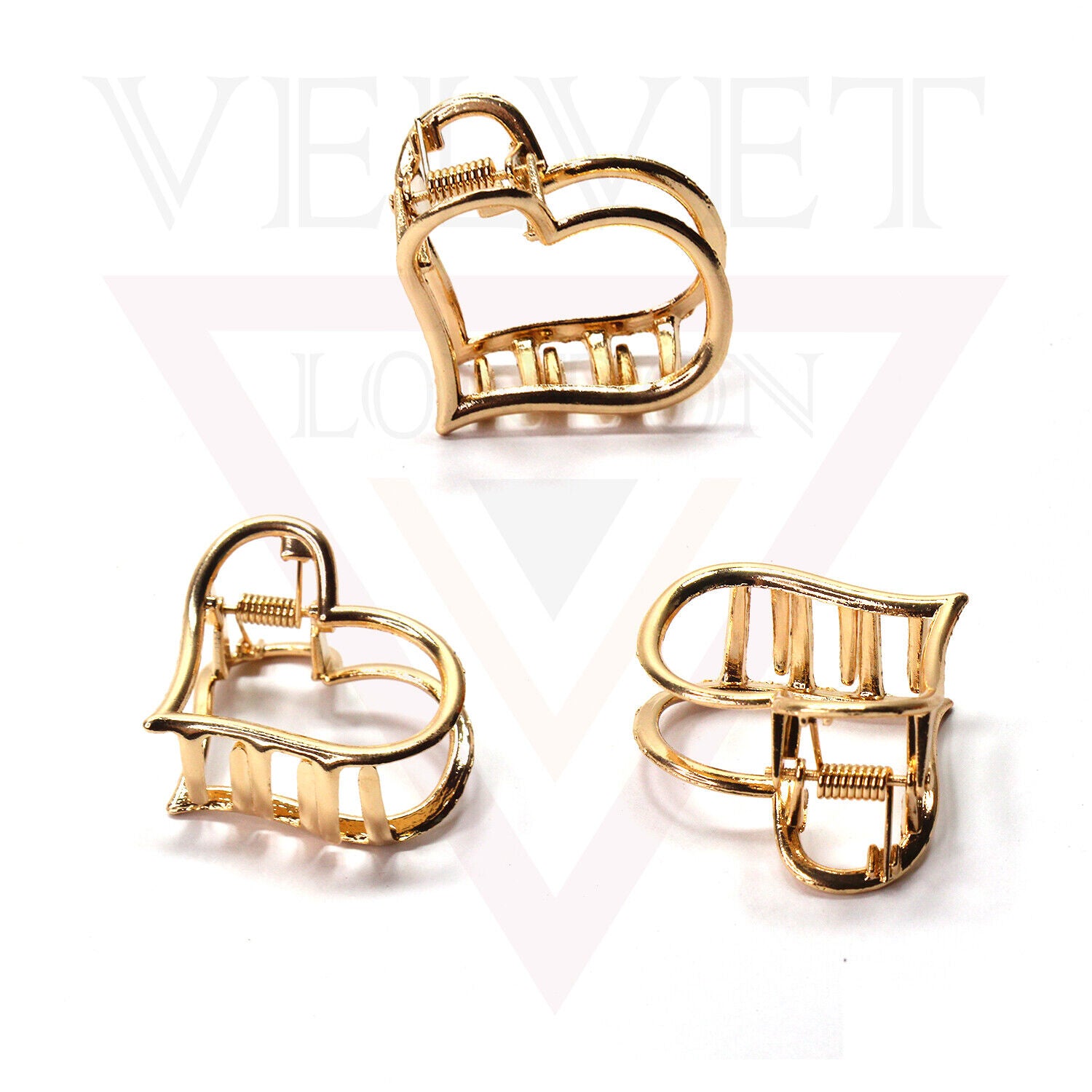 Heart Shape Hair Claws Metal Hair Jaw Clips Non-Slip Big Clutcher Barrattes Claw