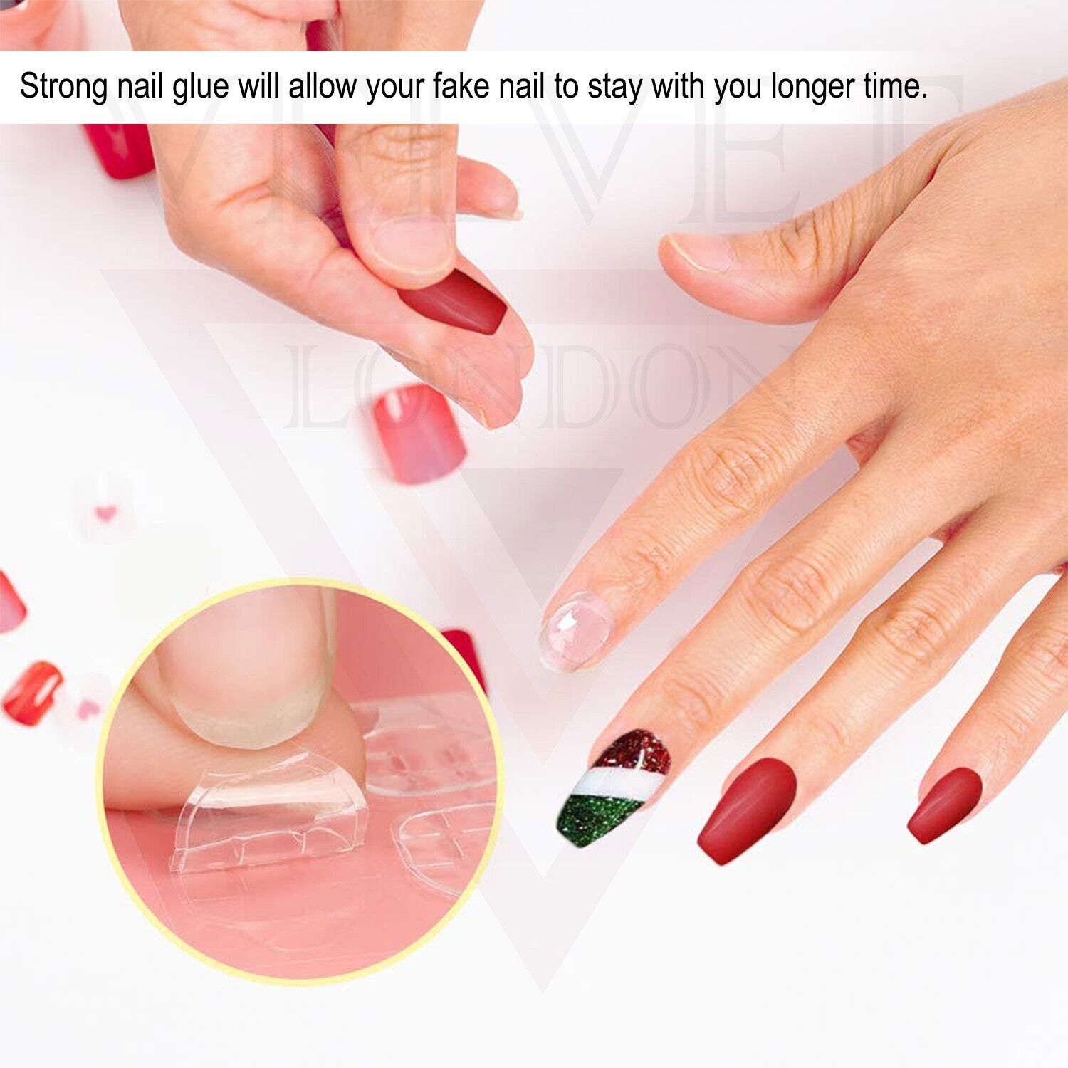 Adhesive Nail Tabs for Press On Nails Ultra Thin & Waterproof False Nail Sticky