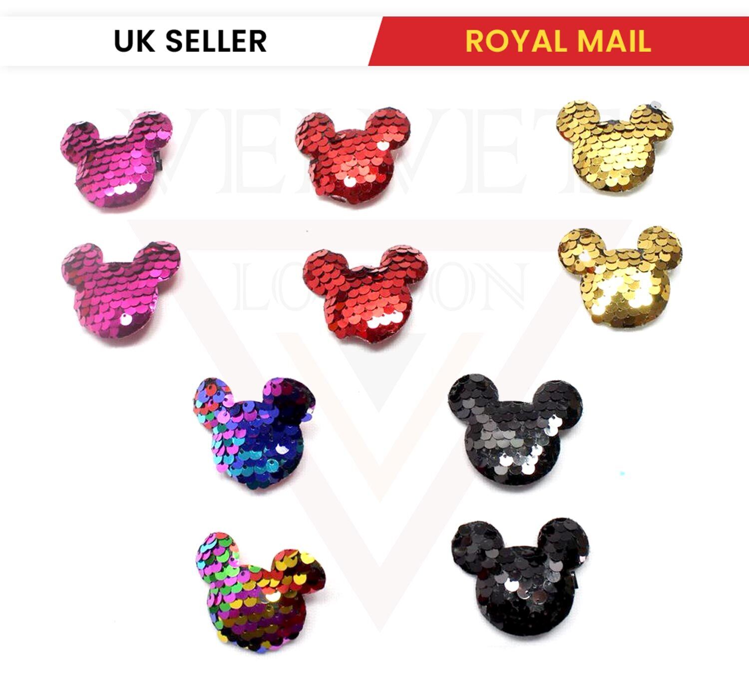 Micky Shaped Cute Hair Clips Metal Babies Snap Barrettes Sparkly Hairpin Sliders