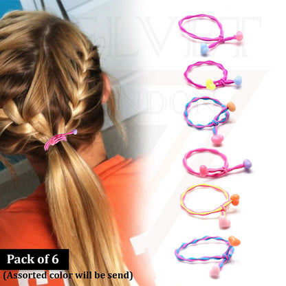 6x Hair Tie Bands Hair Ring Elastic Hair Bands Mini Children Rope Thin