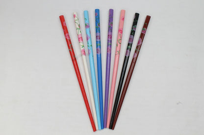 2x Wooden Unique Girls Bun Holder Japanese Style Floral Hair Wood Chopsticks