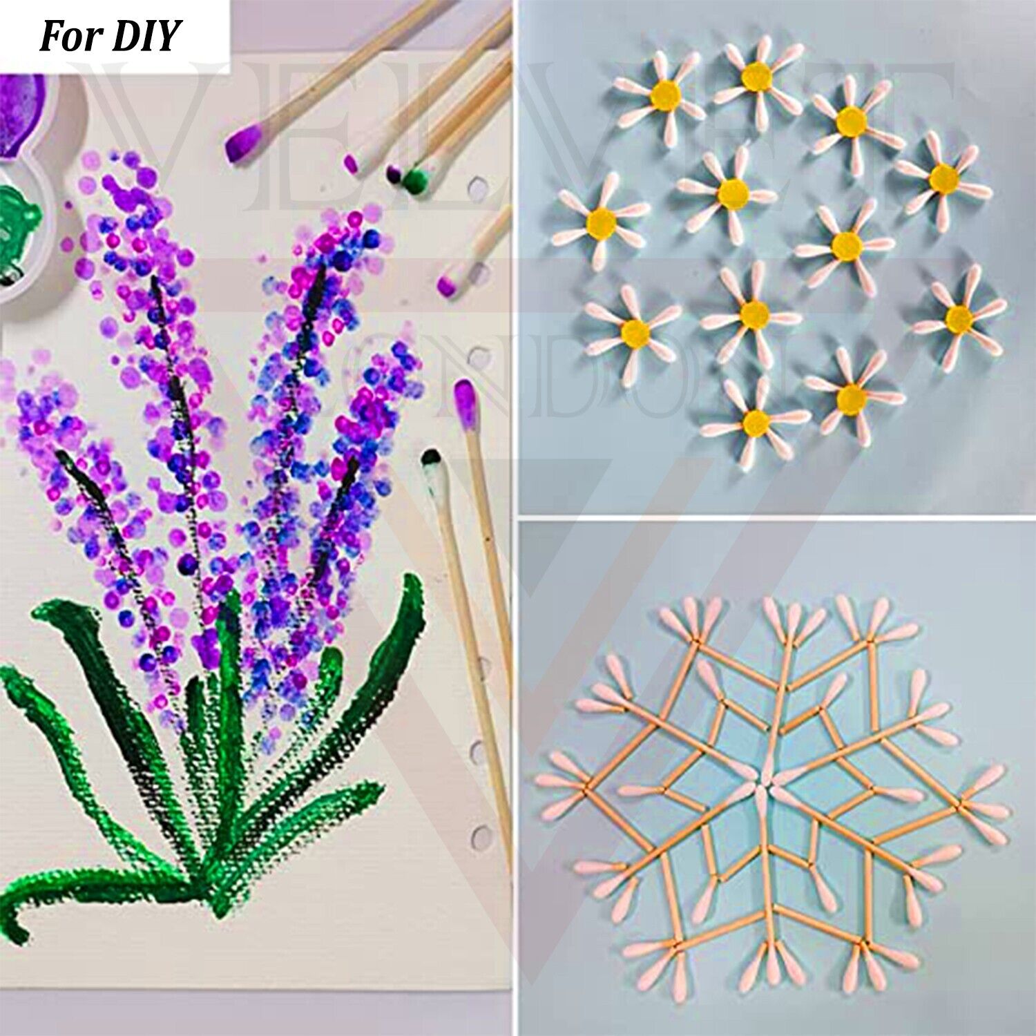 Cotton Buds 200Pcs Cotton Ear Swabs Wooden Handles Ear Cleaning Buds Tips Bamboo