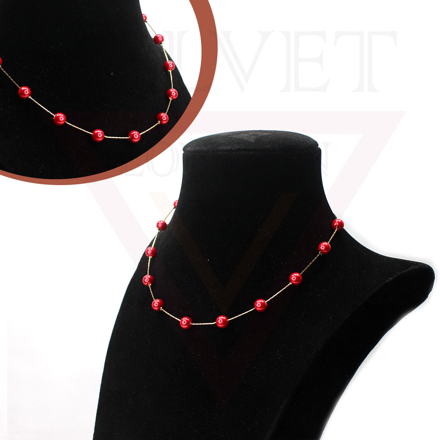 Pearl Necklace Golden Chain Choker Vintage Wedding Bridal Jewelry Gift For Her