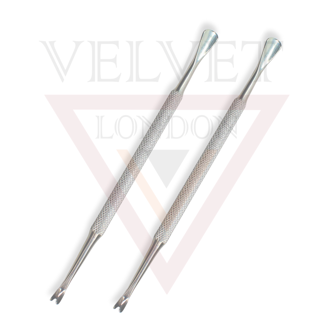 Cuticle Pusher Stainless Steel Dual Head Nail Scraper for uv Gel Nails 3pcs New