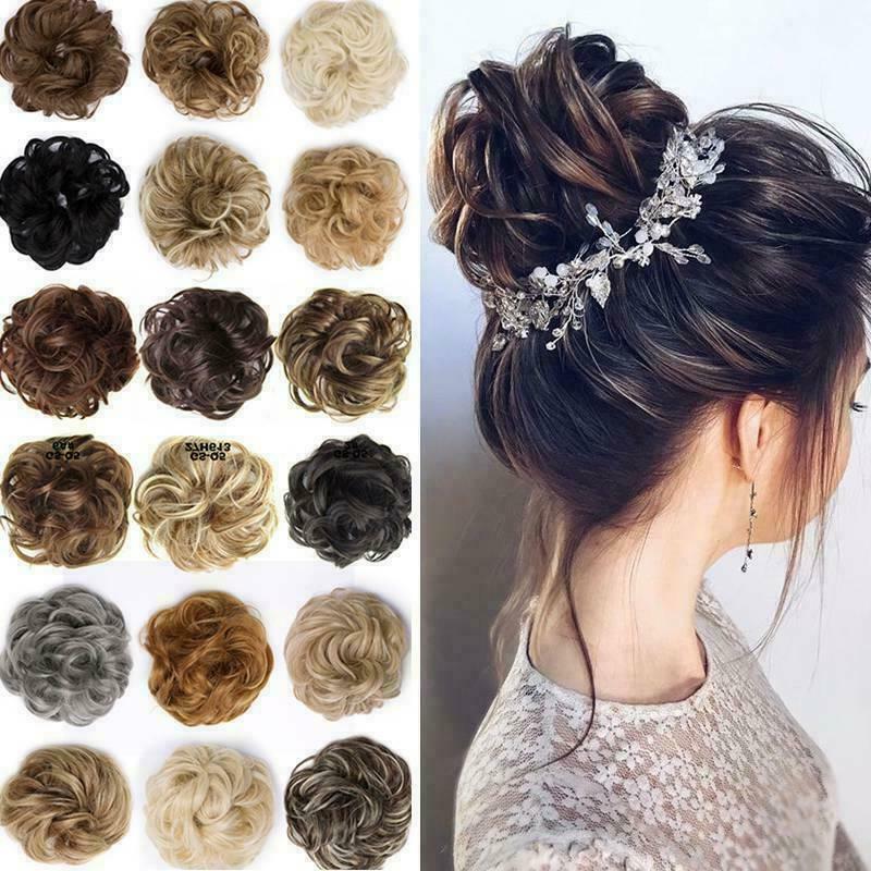 Curly Messy Bun Hair Piece Bobble Scrunchie Lady Natural Fake Hair Extensions