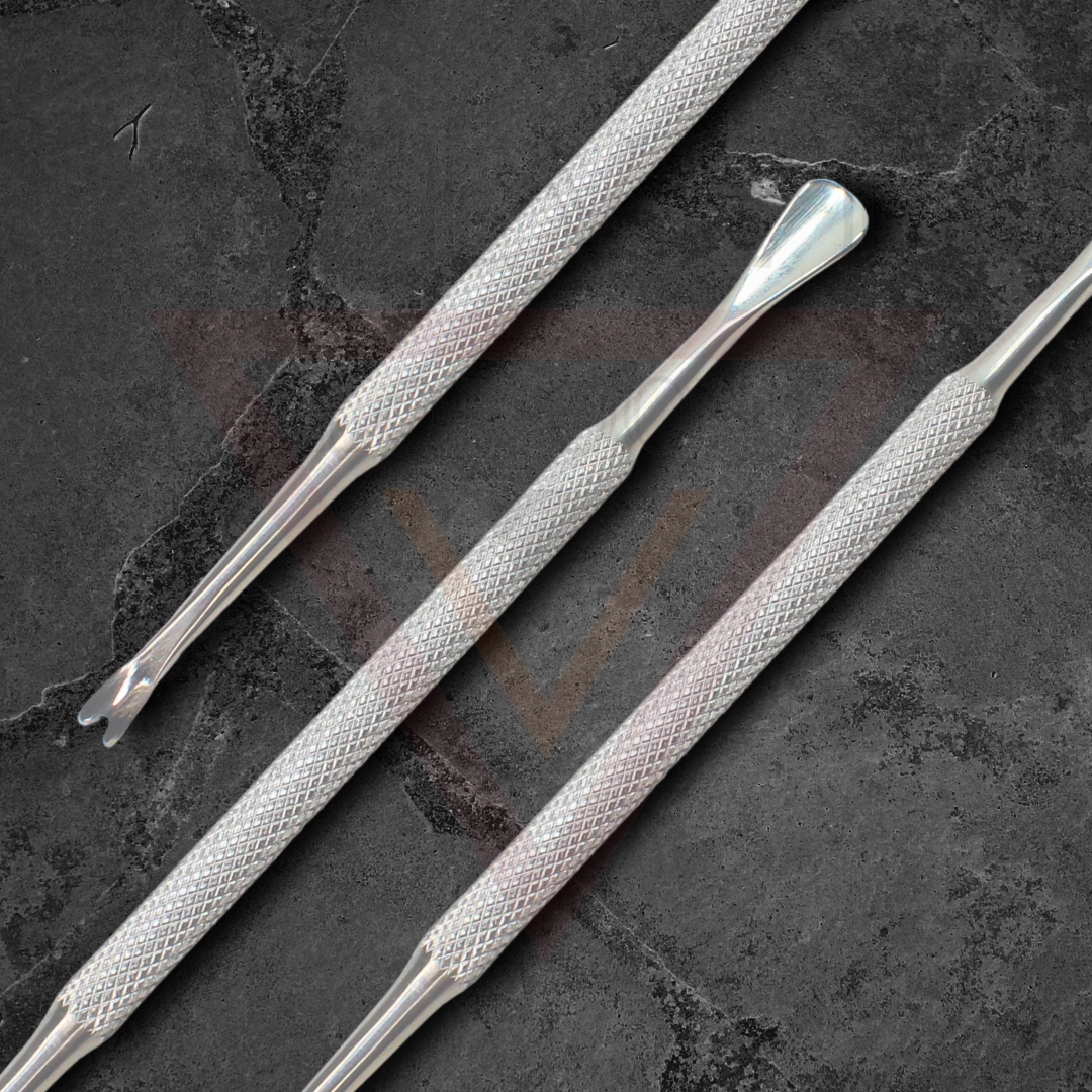 Cuticle Pusher Stainless Steel Dual Head Nail Scraper for uv Gel Nails 3pcs New
